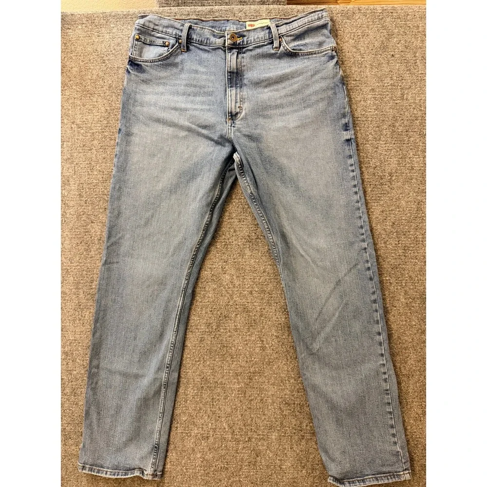 Wrangler Straight‎ Fit Mens Jeans 36x32 Light Wash Premium Denim Pants